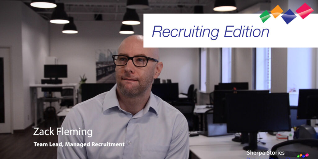 Video Overlay Image for Sherpa Stories: Recruiting Edition with Zack Fleming